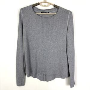 Hannes Roether Gray Sweater 100% Cotton lightweight minimalist classic coastal